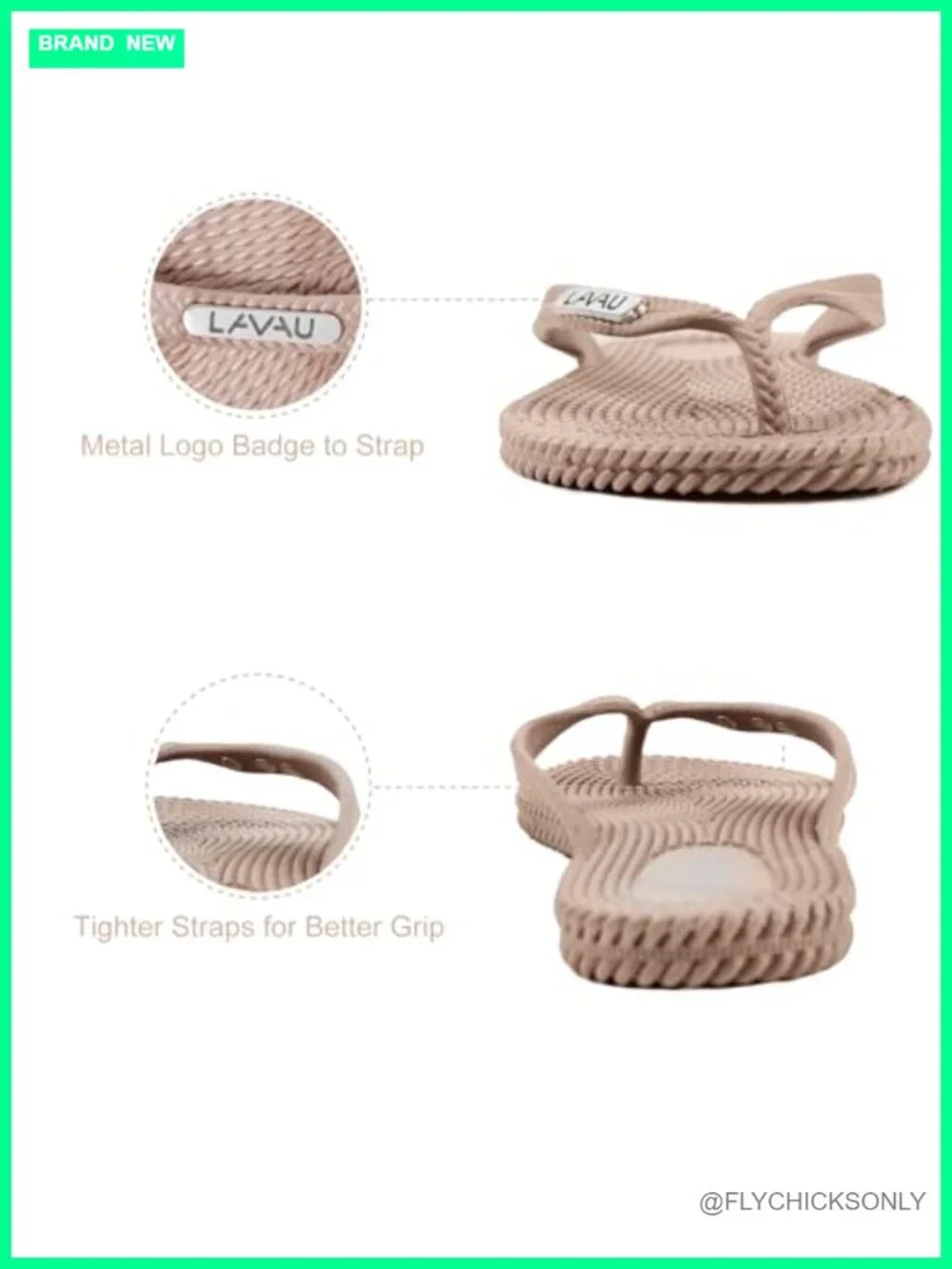 Waterproof Non Slip Thong Sandals for Beach Pool Shower Recyclable